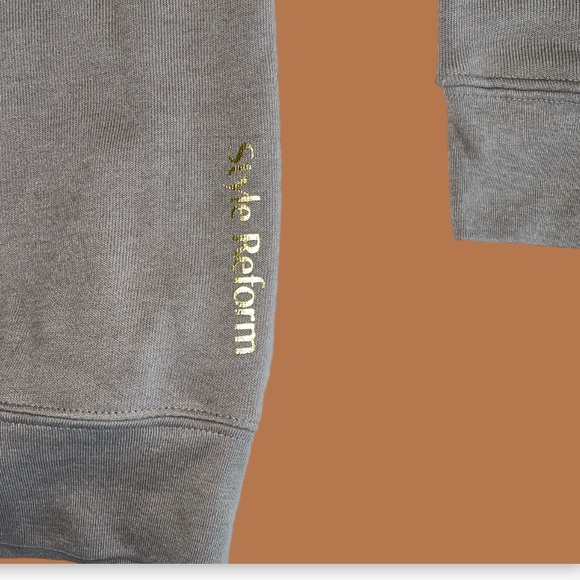 Style Reform Metallic Heart Sweatshirt Taupe Gold Copper - Picture 4 of 7
